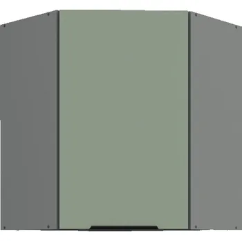 Kuchyňská skříňka Horní rohová skříňka LUNARA 1 - 60x60 cm, zelená / antracit