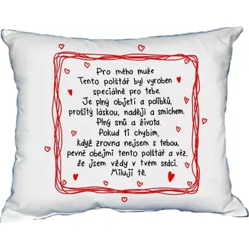 Dekorativní polštářek Moon River polštář Svatý Valentýn Pro mého muže 35 x 35 cm ( )