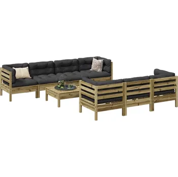 Zahradní lavice zahrada-XL 8dílná zahradní sedací souprava a podušky impregnovaná borovice 3299330