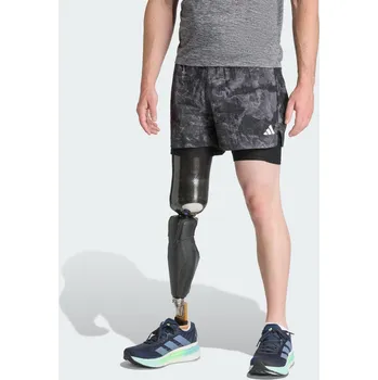 Dámské kraťasy ADIDAS Šortky Own The Run Spray Dye 2v1 2XL ČERNÁ|ŠEDÁ