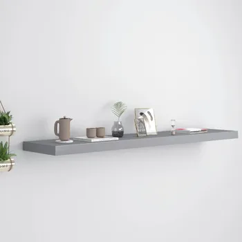 police Plovoucí nástěnná police šedá 120 x 23,5 x 3,8 cm MDF - 8720286074930