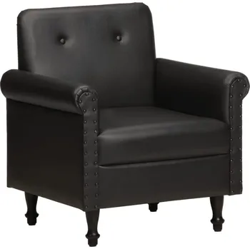 Křeslo Klubové křeslo černé pravá kůže - 8720286178911