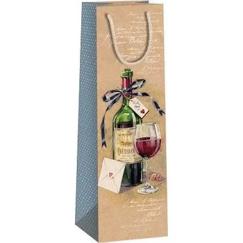Dárková taška ARGUS Dárková papírová taška NATUR na víno (11 x 36 cm) 07340108