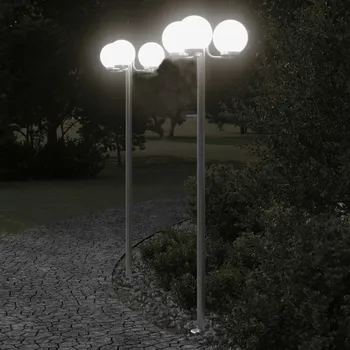 Venkovní osvětlení Venkovní stojací lampy 2 ks stříbrné 215 cm nerezová ocel - 8721102456596