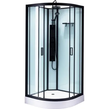 BPS-koupelny Hydromasážní box HYD-Porto 01C 100x100 cm černá/transparent