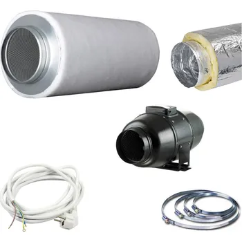 Příslušenství pro skleník Growmarket Kompletní set ventilace 400W PRO - Ø 125 mm, odtah 340 m3/h