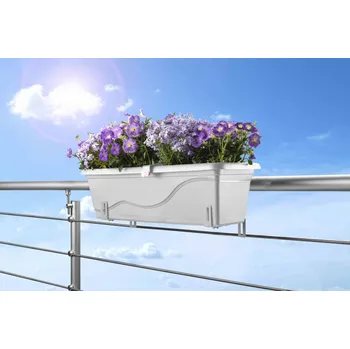 Plastkon samozavlažovací truhlík Extra Line Smart Bílá, 79.5x21x17 cm