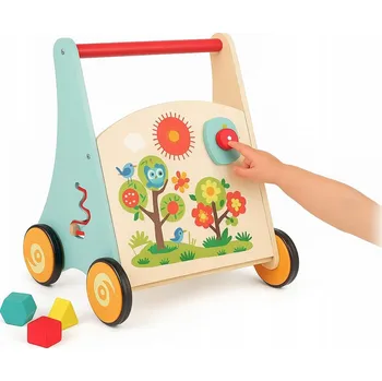 Odrážedlo Elefun Dřevěné chodítko edukativní Odrážedlo 18m+ Rozvoj motoriky Design XXL