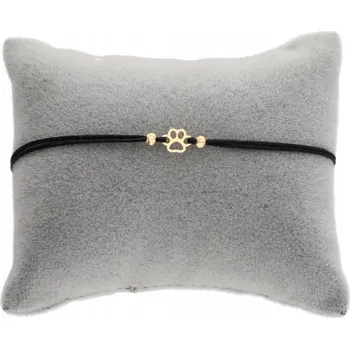 Náramek Zlatý náramek 585 psí/kočičí tlapka s jemnou tlapkou na šňůrce