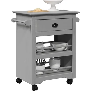 Servírovací stolek Kuchyňský vozík "BODO" šedý 67,5x45x80 cm - 8721158392862