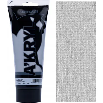 Vodová barva Akrylová Barva Renesans metalická 28 stříbrná 200 ml