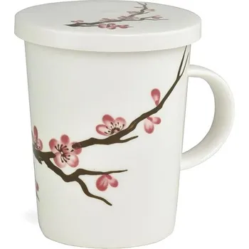 Royal Tea Porcelánový hrnek se sítkem bílý Sakura