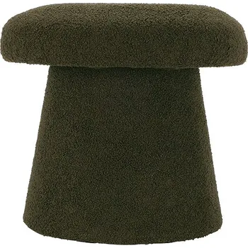 Obývací pokoj Home Styling Collection Kulatý čalouněný puf TEDDY ve tvaru houby boucle, 43 × 38 cm, zelený