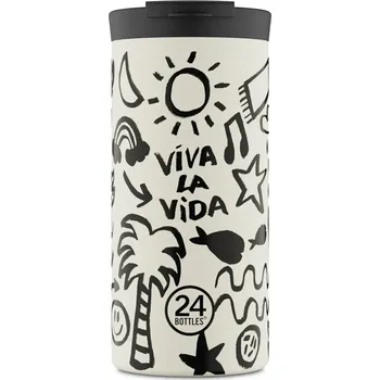 Láhev Láhev 24bottles Travel Tumbler 600 Viva la Vida Travel.Tumbler.600.Viva bílá 00X, vel. ONE SIZE