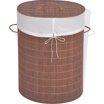 Koš na prádlo Bambusový koš na prádlo oválný hnědý - 8718475587286