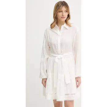 Dámské šaty Šaty s příměsí lnu Silvian Heach FALEN GPP26260VE béžová 01X, vel. 42