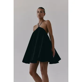 Dámské šaty Bavlněné šaty MUUV. PLAINS sukienka.krotka.PLAINS černá 99X, vel. L