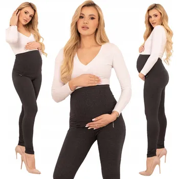 Dámské legíny Formommy těhotenské legíny dlouhé bavlna šedé velikost S