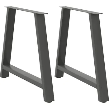 Jídelní stůl Nohy k jídelnímu stolu ve tvaru A, 2 ks, antracitové, 90 x (72-73) cm, ocel - 8721158315229