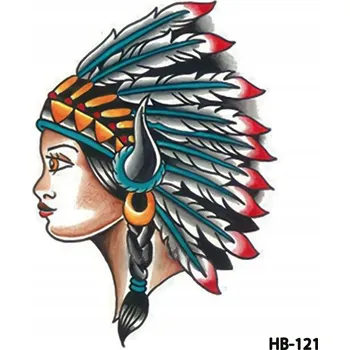 Odstranitelné tetování Dočasné tetování TATTOO 3D vzory INDIÁNKA (Indiánka)