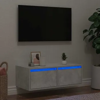 Televizní stolek TV skříňka s LED osvětlením betonově šedá 75x35,5x25 cm - 8721158663450