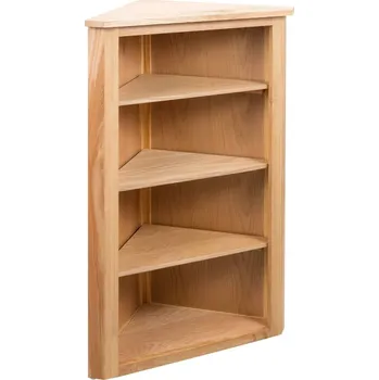 police Rohová polička 59 x 36 x 100 cm masivní dubové dřevo - 8718475625919