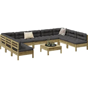 Zahradní lavice zahrada-XL 10dílná zahradní sedací souprava podušky impregnovaná borovice 3299602