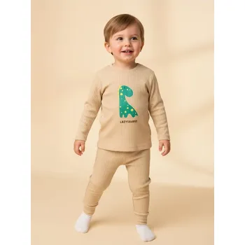 Chlapecká mikina Sinsay - Žebrovaná pletená souprava - béžová - 116DZ-08X - 116DZ-08X-80