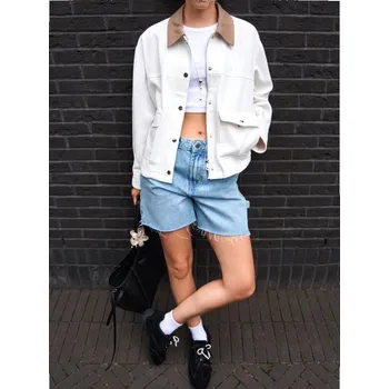 Dámské sako Sinsay - Košilová bunda - krémová - 082FJ-01X - 082FJ-01X-XL