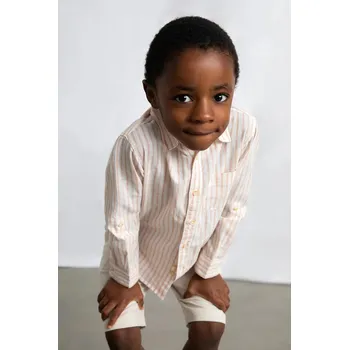 Chlapecká košile Dětská košile s příměsí lnu Mayoral 3119.5C.Mini.PPY2 oranžová 20X, vel. 110