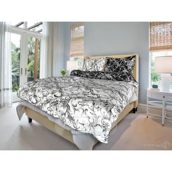 Povlečení Bavlněné ložní povlečení - Zuzana černobílá 70x90, 140x200 cm