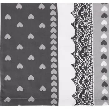 Povlečení Povláček bavlněný satén - šedé srdce 40x40 cm