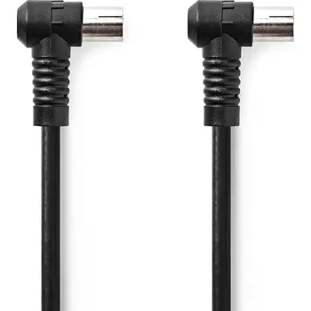 Anténní kabel Nedis anténní kabel 120 dB úhlová zástrčka Coax - úhlová zásuvka Coax, 1.5 m, černá (CSGL40120BK15)