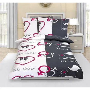 Povlečení Povlečení krepové -láska 140x200, 70x90 cm