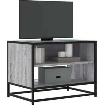 Televizní stolek TV skříňka šedá sonoma 61 x 40 x 46 cm kompozitní dřevo a kov - 8721102839412