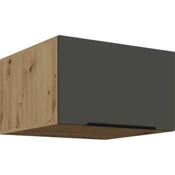 Kuchyňská skříňka Horní hluboká skříňka s výklopnými dvířky LUNARA - šířka 60 cm, grafit / dub artisan