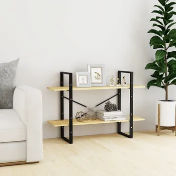 Knihovna Knihovna se 2 policemi 100 x 30 x 70 cm masivní borovice - 8720286567623