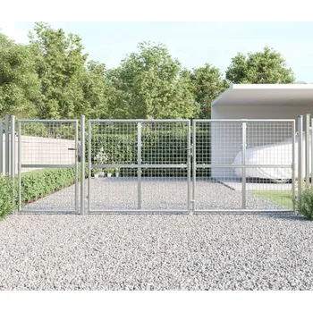 branka Zahradní branka s pletivem stříbrná 400x175 cm pozinkovaná ocel - 8720845845353