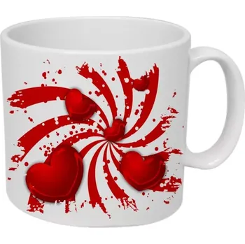 Dekorativní polštářek Moon River čtyři srdce hrnek obsah 330 ml (Svatý Valentýn)