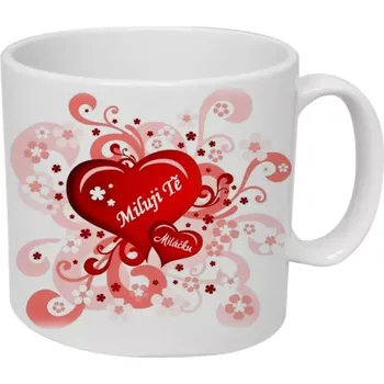 Dekorativní polštářek Moon River Miluji tě miláčku hrnek obsah 330 ml ( Svatý Valentýn)
