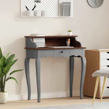 Psací stůl vidaXL Psací stůl masivní mahagonové dřevo 80 x 40 x 92 cm [244503] Barva: Hnědá a bílá