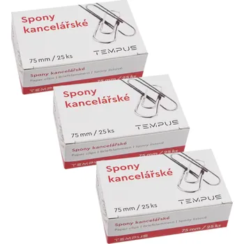 Průmyslová sponka Dopisní spony Tempus 25ks 75 mm