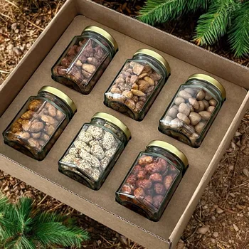 Nutworld.cz Firemní dárek 6 x 60g OŘECHOVÝ VÝBĚR VE SKLE