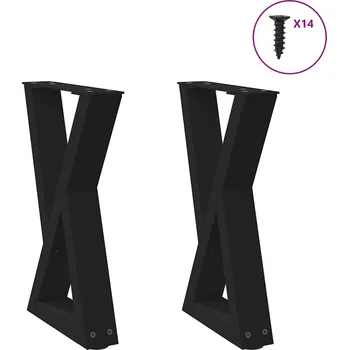 Konferenční stolek Nohy konferenčního stolku 2 ks černé 38 x (42-43,3) cm ocelové - 8721102958656