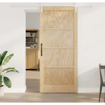 Interiérové dveře vidaXL Posuvné dveře Hnědá 93 x 211 cm Masivní borové dřevo [3333264]