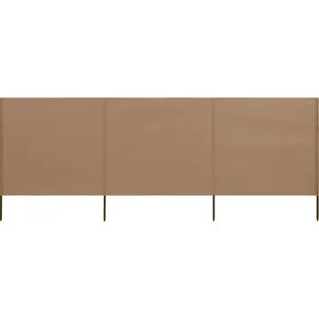 Stínicí technika 3dílná zástěna proti větru látková 400 x 160 cm taupe - 8719883744780