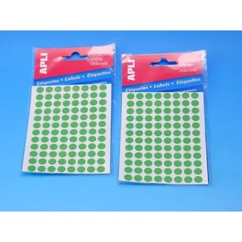 Samolepící etiketa Etikety APLI pr. 8mm zelené (2047)