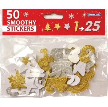 Vánoce Samol. GG vánoční pěnová SMS 290008 Advent Numbers Silver/Gold