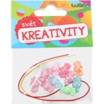 Dětské navlékací korálky Kreativní set - Barevné korálky s provázkem ( W018302)