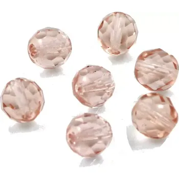 Korálek Ohňovky korálky broušené 8mm růžové – 15 ks